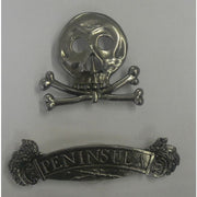 BRITISH HUSSAR HAT SKULL WITH PENINSULA SERVICE RIBBON BAR