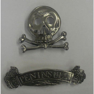 BRITISH HUSSAR HAT SKULL WITH PENINSULA SERVICE RIBBON BAR