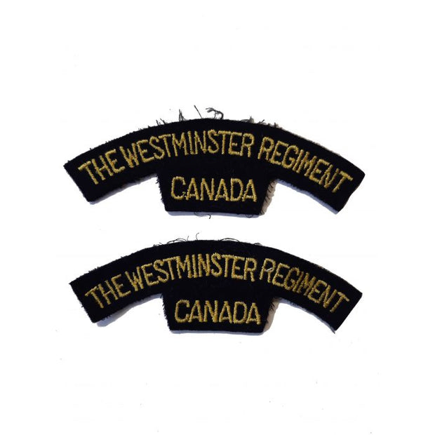 THE WESTMINSTER REGIMENT CANADA SHOULDER FLASHES SET OF 2