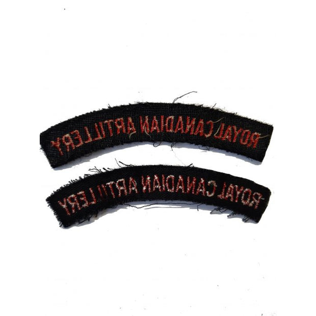 ROYAL CANADIAN ARTILLERY RCA SHOULDER FLASHES SET OF 2