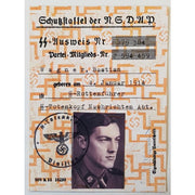 GERMAN SS AUSWEIS DER NSDAP SS-ROTTENFUHRER SS-TOTENKOPF NACHRICHTEN ABT. WAGNER , BASTIAN DOCUMENT