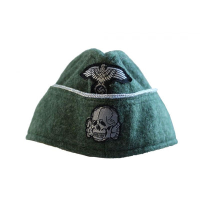 M40 SS OFFICER OVERSEAS SIDE CAP WITH BEVO SS TOTENKOPF SKULL AND EAGLE