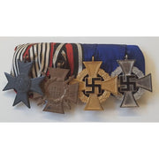 GERMAN WW2 40 & 25 YEAR FAITHFUL SERVICE CROSS MEDAL BAR WITH HONOUR CROSS AND MERIT CROSS FOR WAR AID MEDALS