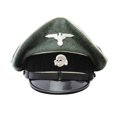 WAFFEN SS EM FIELD GREEN INFANTRY VISOR “Crusher” CAP GERMAN WW2