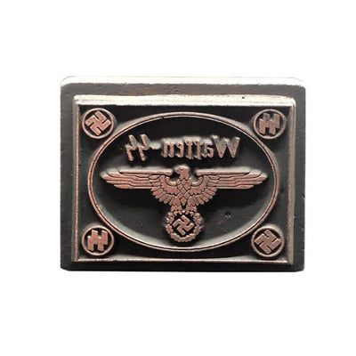 GERMAN SQUARE WAFFEN SS WWII WOODEN HAND INK STAMP