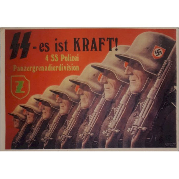 UNSERE WAFFEN SS POSTCARD - 4th SS POLIZEI PANZERGRENADIER DIVISION