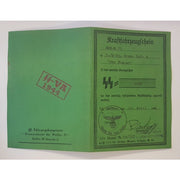 IDENTITY CARD FOR BMW-R 75 3./SS-PZ. GREN. RGT.4 DER FUHRER