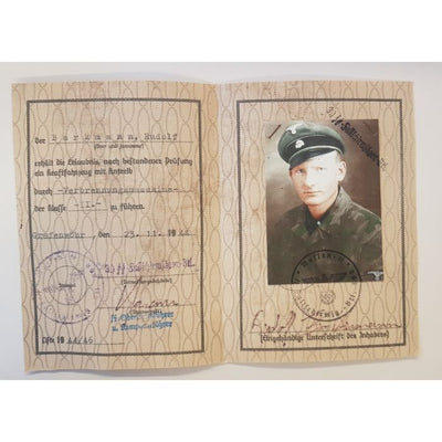 SS FUHRERSCHEIN RUDOLF BARKMANN