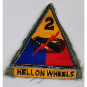 AMERICAN 2ND ARMOURED DIVISION PATCH WITH TAB ORIGINAL