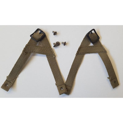 AMERICAN "A" YOKE CHIN STRAP - TAN w/blakened buckles