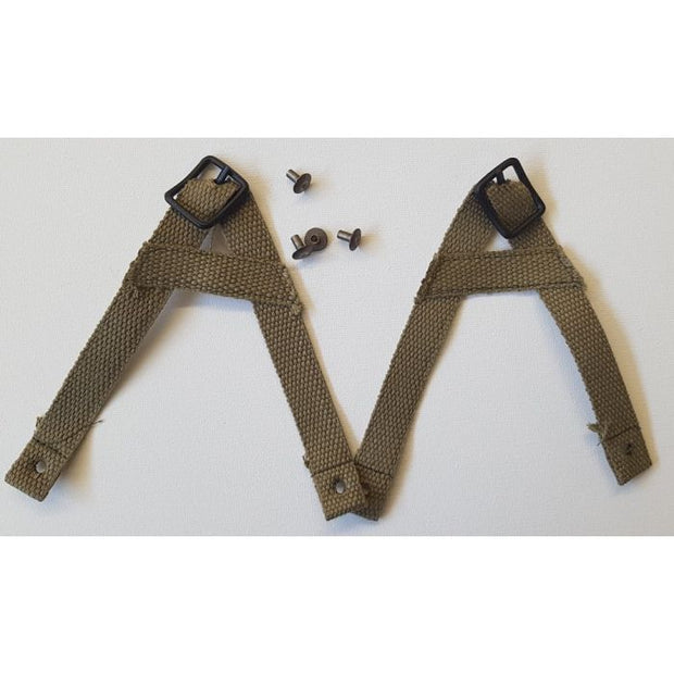 AMERICAN "A" YOKE CHIN STRAP - TAN w/blakened buckles