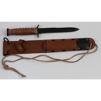 AMERICAN M3 FIGHTING TRENCH KNIFE WWII & M6 LEATHER SHEATH