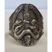 GERMAN WWII ANTI PARTISAN BADGE RING SILVER