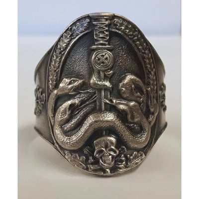 GERMAN WWII ANTI PARTISAN BADGE RING SILVER