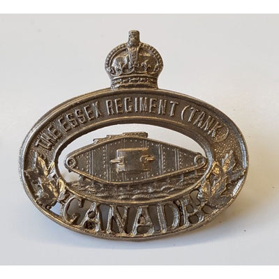 CANADIAN ESSEX REGIMENT TANK OF CANADA CAP BADGE