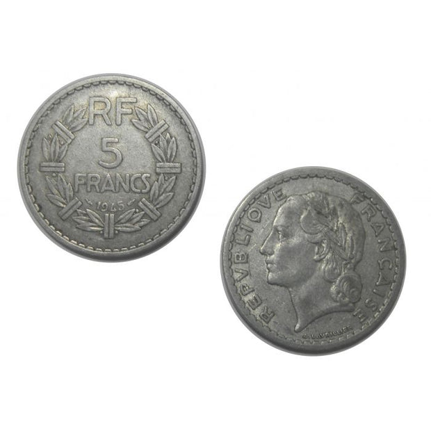 FRENCH RF 5 FRANCS 1945 COIN