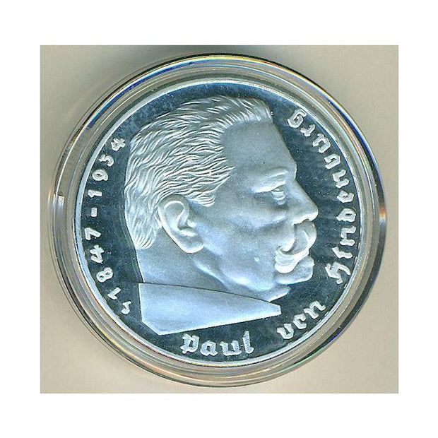 GERMAN WWII HINDENBURG 1936 SILVER 5 REICH MARK COIN
