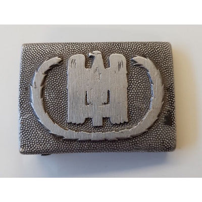 GERMAN DRK EM/NCO'S ALUMINIUM PEBBLED BELT BUCKLE