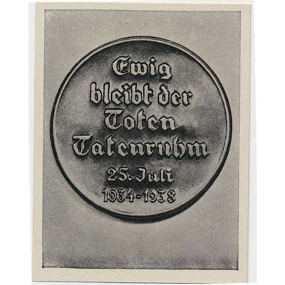 GEDENKMEDAILLE - CIGARETTE CARD