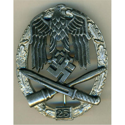 GERMAN GENERAL ASSAULT BADGE 25 Actions - Silver