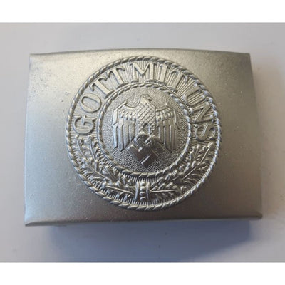 GERMAN BELT BUCKLE ARMY ENLISTED MAN GREY STEEL