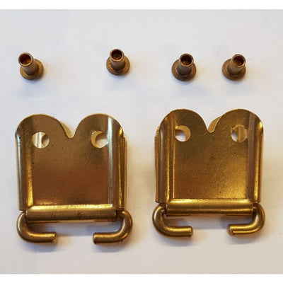 BRITISH ENFIELD BRASS RIFLE SLING CLIP ENDS - PAIR