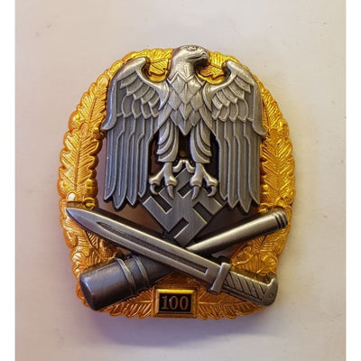 GERMAN GENERAL ASSAULT BADGE 100 Actions - Gold & Silver