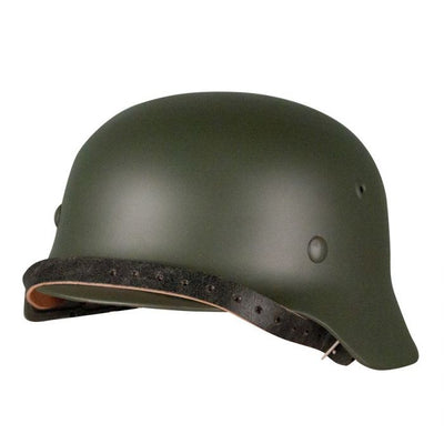 GERMAN WW11 M40 HELMET GREEN WITH LINER AND CHIN STRAP