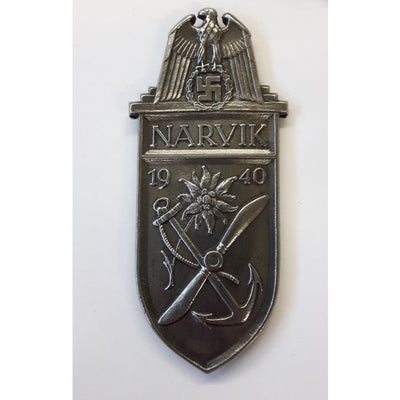 GERMAN WW2 NARVIK SHIELD WITH CLOTH BACKING