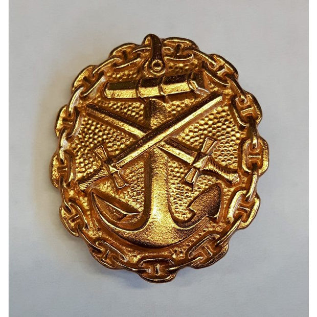 GERMAN IMPERIAL NAVY WOUND BADGE WWI FIRST CLASS GOLD