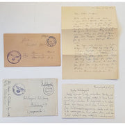 GERMAN ORIGINAL 2 LETTERS AND 2 ENVELOPES FELDPOST