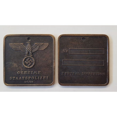 GERMAN SECRET POLICE ID - Geheime Staatspolizei Square