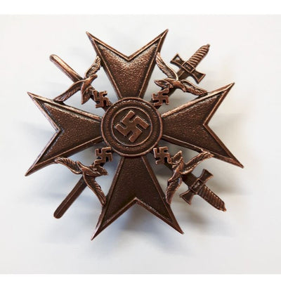 GERMAN SPANISH CROSS WITH SWORDS BRONZE