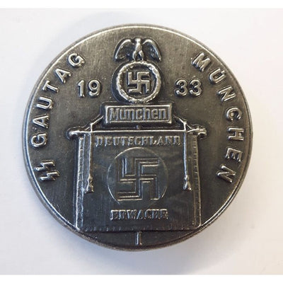 GERMAN SS GAUTAG 1933 MUNCHEN RALLEY BADGE