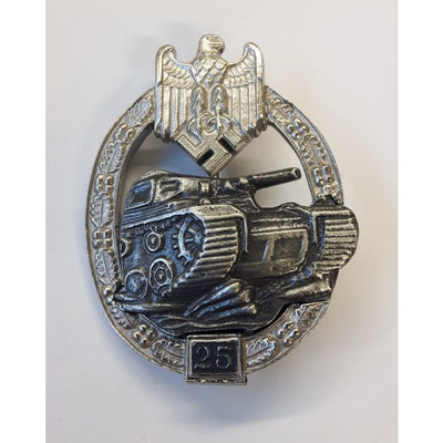 GERMAN TANK BATTLE BADGE 25 ACTIONS Silver