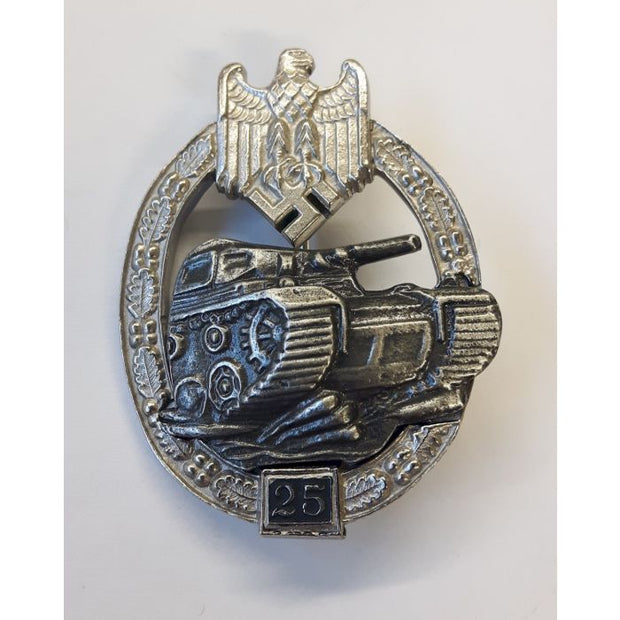 GERMAN TANK BATTLE BADGE 25 ACTIONS Silver