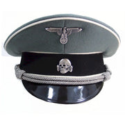 GERMAN WAFFEN SS GREY OFFICER VISOR CAP