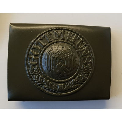 GERMAN WW2 ARMY BELT BUCKLE GREEN