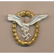 GERMAN WW2 COMBINED PILOTS AND OBSERVERS WREATH Gold W/ Silver Eagle