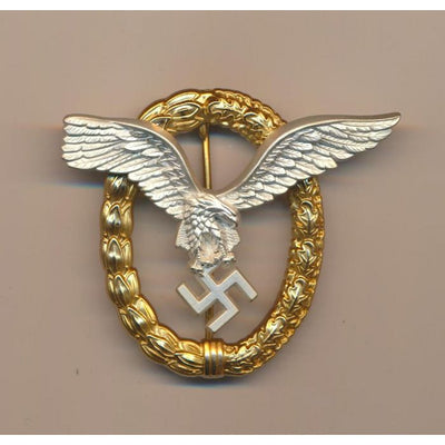 GERMAN WW2 COMBINED PILOTS AND OBSERVERS WREATH Gold W/ Silver Eagle