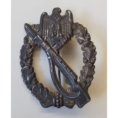 GERMAN WW2 INFANTRY ASSAULT BADGE SILVER HOLLOW BACK