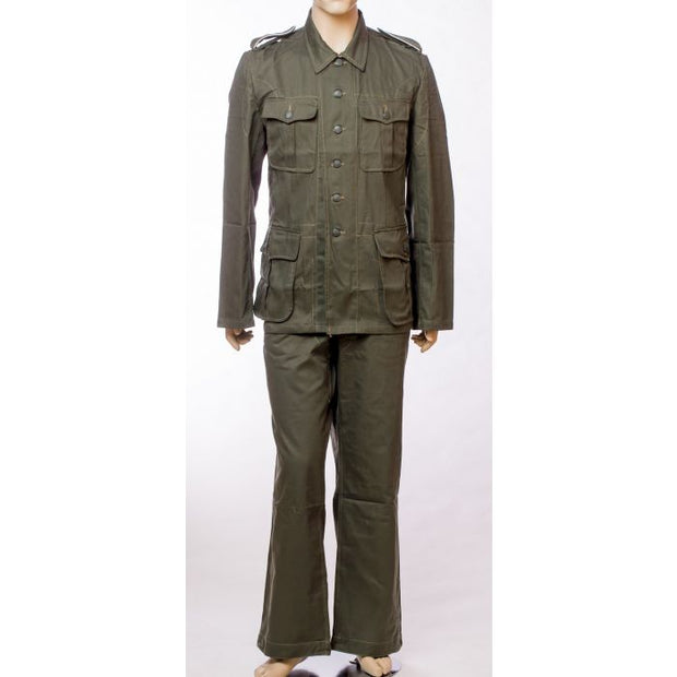 GERMAN WW2 REED GREEN HBT M40 FIELD TUNIC AND PANTS