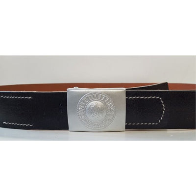 GERMAN WWII LEATHER ENLISTED MANS BELT AND GERMAN ARMY BELT BUCKLE SET