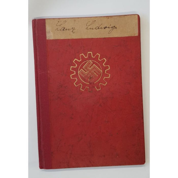 GERMAN WWII ORIGINAL DAF DEUTSCHE ARBEITSFRONT WORKBOOK