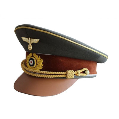 GERMAN ADOLF HITLER VISOR CAP - FIELD GREY