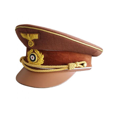 GERMAN ADOLF HITLER VISOR CAP - BROWN