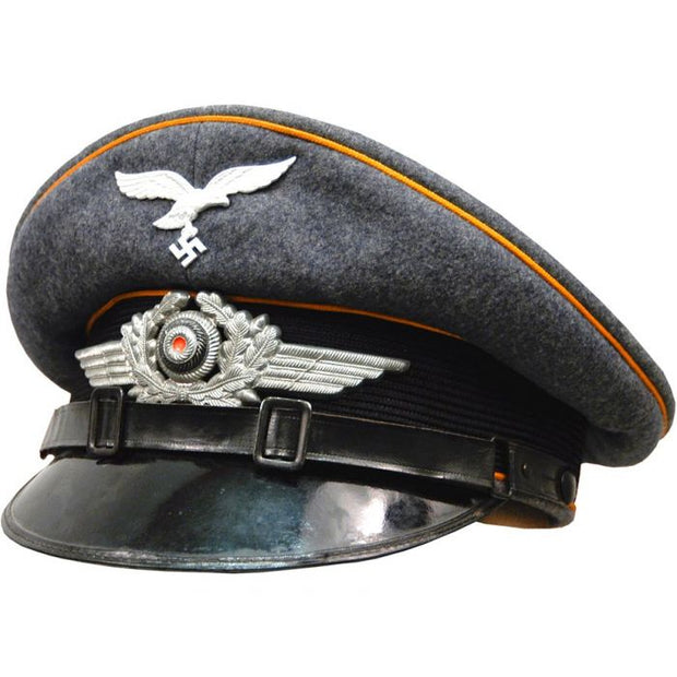 GERMAN LUFTWAFFE EM VISOR CAP GOLDEN YELLOW PIPING