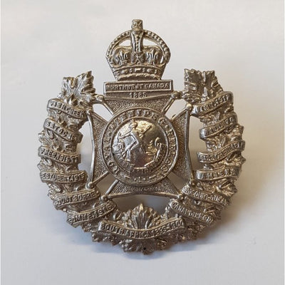 ROYAL WINNIPEG RIFLES METAL CAP BADGE-CANADA WWII