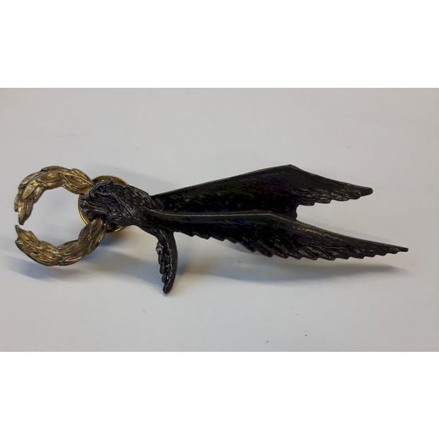 POLISH PARATROOPER BADGE CLUTCH BACK Silver With Gold Wreath