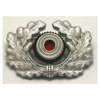 GERMAN HEER VISOR CAP WREATH AND COCKADE IN SILVER WWII